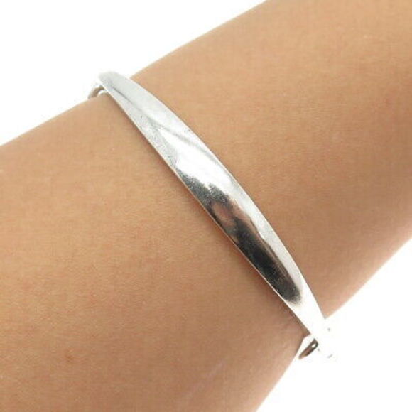HANS HANSEN 925S Sterling Silver Vintage Denmark Modernist Bangle Bracelet 8